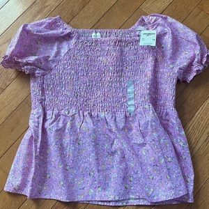 Girls smocked cropped floral too